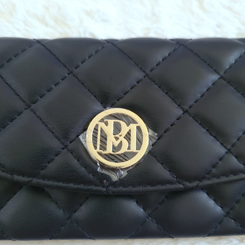 Badgley Mischka Diamond♦️ Quilted Black🖤 Flap Wallet - NWT - Picture 6 of 14